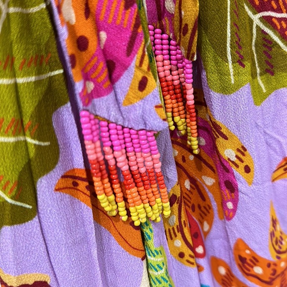 FARM Rio Mixed Beaks & Bananas Maxi Wrap Dress Size S NWT - Picture 6 of 13